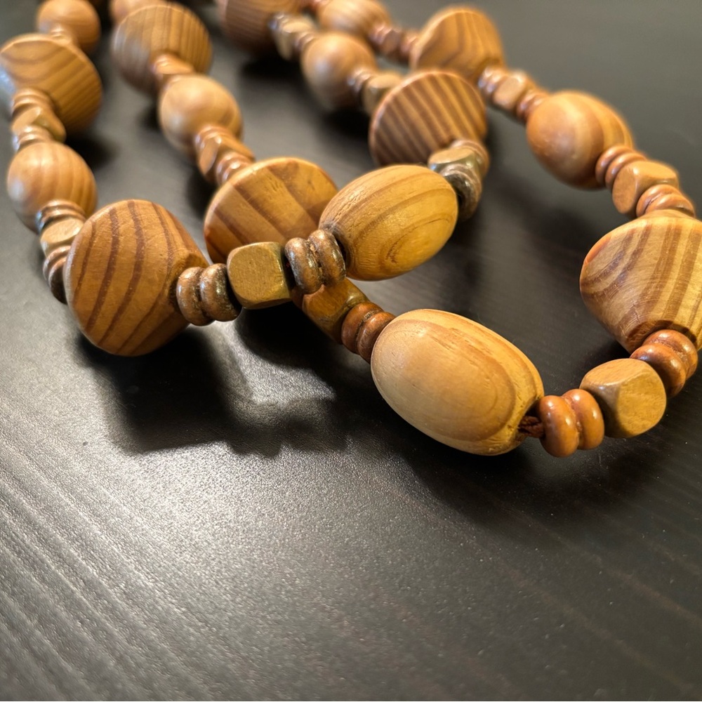 Shaped Wooden Bead Curtain Tie Backs